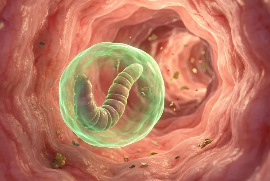 Biofilme na parede do intestino